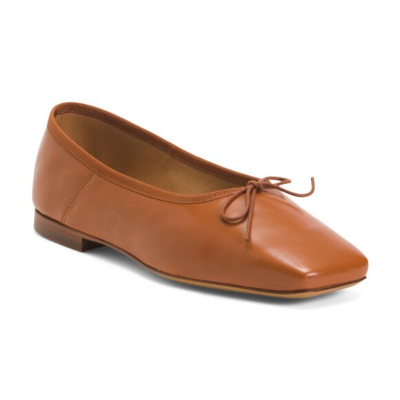 MANSUR GAVRIEL Made In Portugal Leather Square Toe Ballerina Flats NWT - Picture 1 of 3